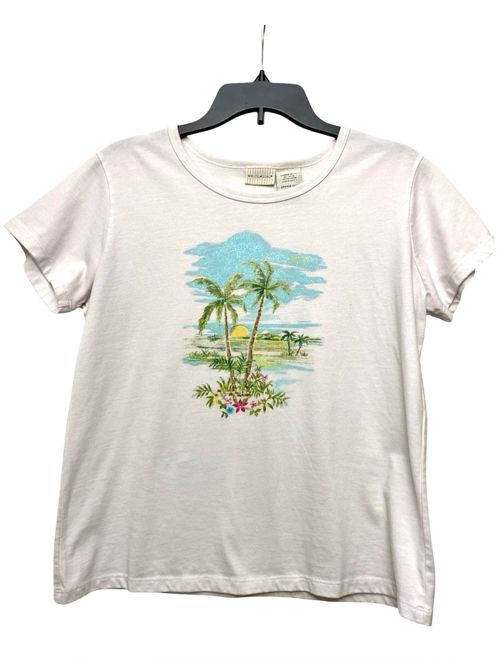 White Stag Beach Scene White Tee L